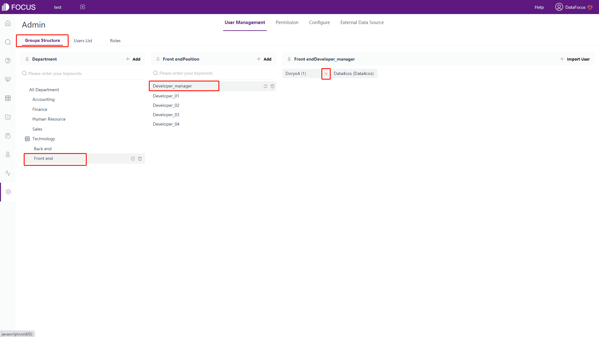 Figure 10-1-23 Remove users for position